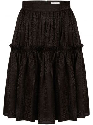 Midi sukňa s potlačou s leopardím vzorom Nina Ricci čierna