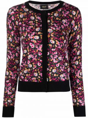 Blomstret cardigan med print med rund hals Liu Jo rosa