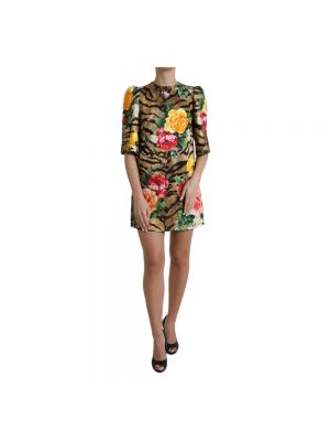 Sukienka mini z nadrukiem w tygrysie prążki Dolce And Gabbana