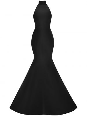 Jedwabna sukienka wieczorowa z kokardką Oscar De La Renta czarna