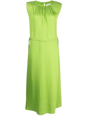 Kleid mit plisseefalten Yves Salomon grün