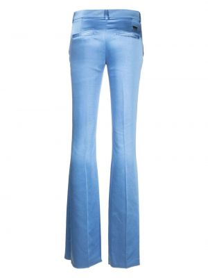 Saténové kalhoty Philipp Plein modré