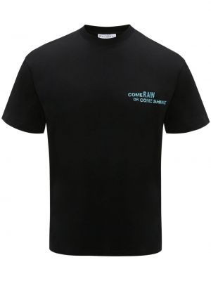 Βαμβακερή μπλούζα με σχέδιο Jw Anderson μαύρο