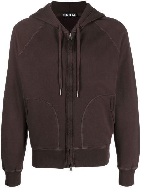 Blixtlås hoodie Tom Ford brun