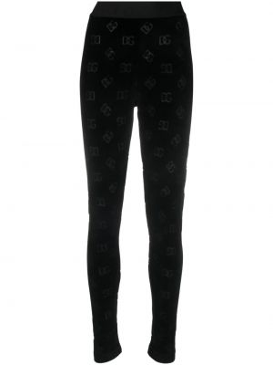Pamut leggings Dolce & Gabbana fekete