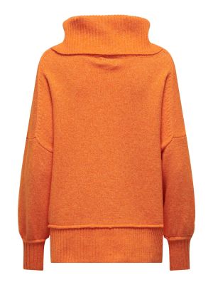 Oversize дълъг пуловер Only оранжево