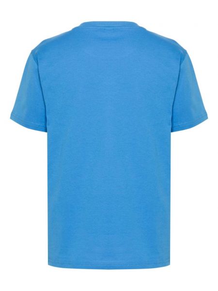 Koszulka bawełniana z nadrukiem Moschino niebieska