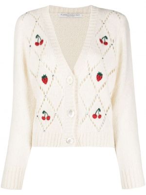 Cardigan ricamata Alessandra Rich bianco