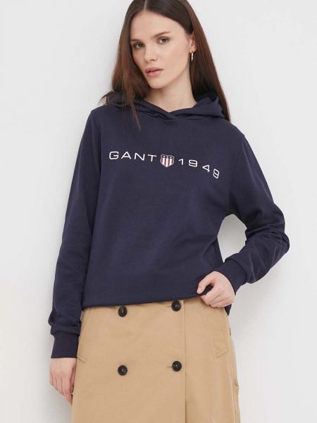 Bluza z kapturem z nadrukiem Gant