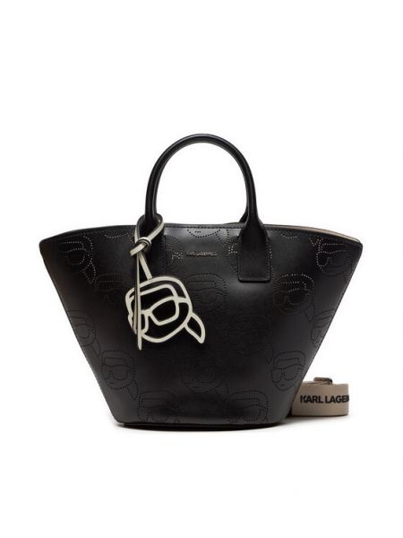 Кожаная сумка шоппер Karl Lagerfeld черная