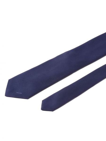 Haftowany krawat Prada niebieski