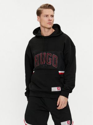 Relaxed fit džemperis Hugo juoda