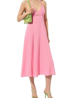 Шелковое платье из вискозы Forte_forte розовое