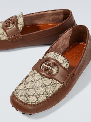 Kožené loafers Gucci hnědé