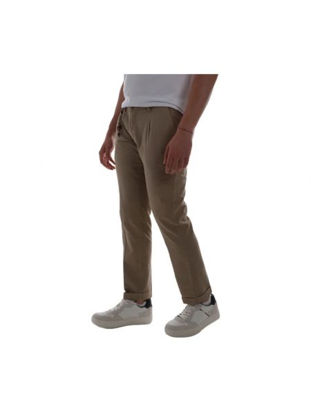 Pantalones chinos de algodón Yes Zee marrón