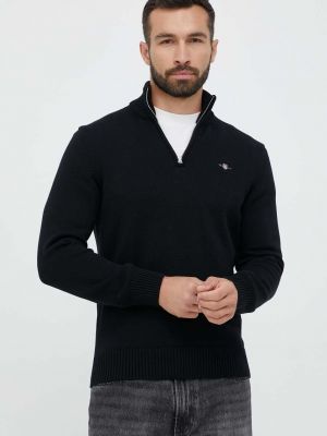 Sweter bawełniany Gant czarny