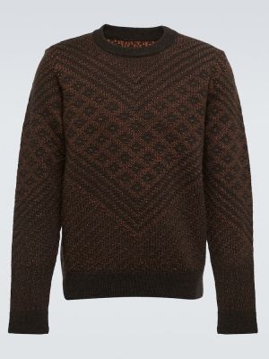 Lniany sweter wełniany Wales Bonner brązowy