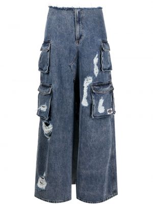 Obnosená džínsová sukňa Ground Zero modrá