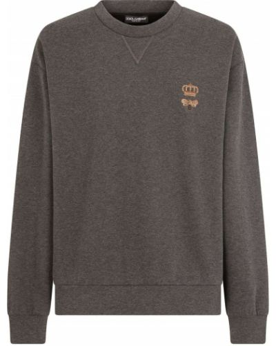 Sweatshirt mit stickerei aus baumwoll Dolce & Gabbana grau