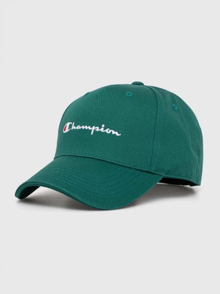 Zielona czapka z daszkiem bawełniana Champion