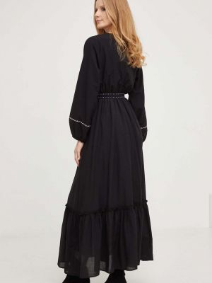Bavlněné dlouhé šaty Answear Lab černé