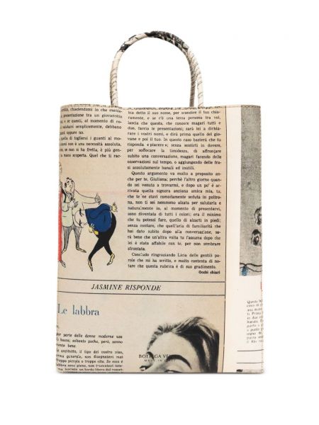 Leder shopper handtasche mit print Bottega Veneta