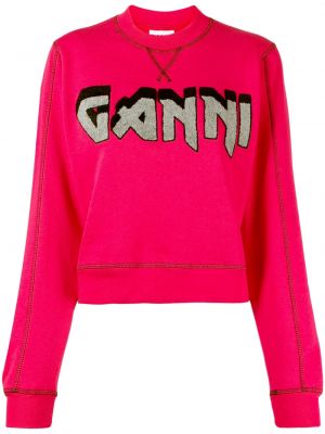 Sweatshirt aus baumwoll Ganni pink