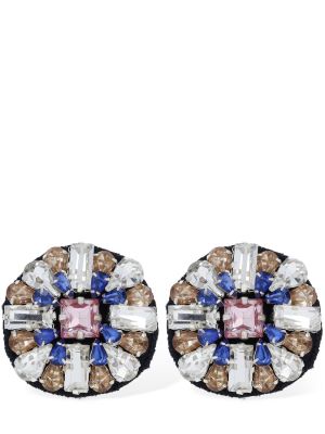 Boucles d'oreilles à boucle en cristal Moschino
