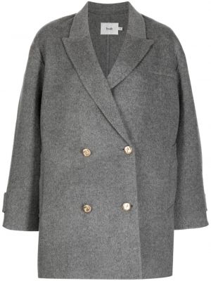 Oversized vlnený kabát B+ab sivá