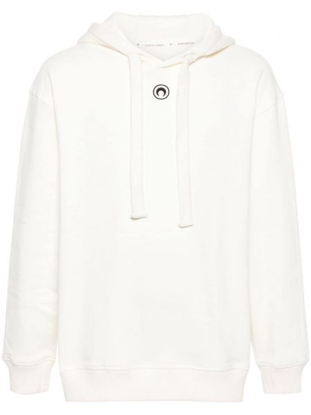 Pamučna hoodie s kapuljačom s printom Marine Serre bijela