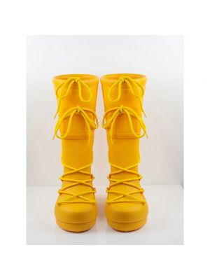 Botki zimowe sznurowane Moon Boot żółte