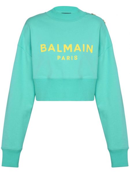 Sweat-shirt long à imprimé Balmain