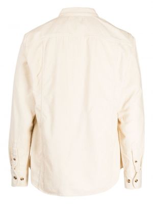 Medvilninė marškiniai kordinis velvetas Corridor balta
