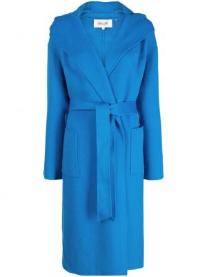 Plstěný vlněný kabát Dvf Diane Von Furstenberg modrý