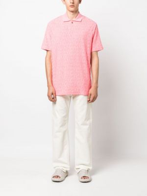Jacquard t-shirt aus baumwoll Versace pink