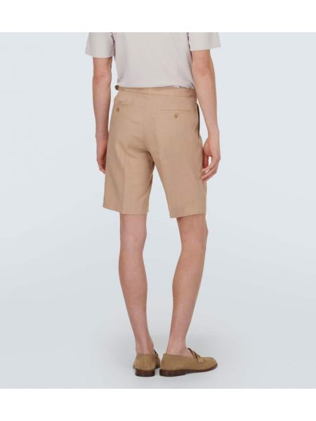 Pantalones cortos de lino Incotex marrón