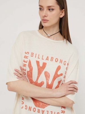 Хлопковая футболка Billabong бежевая