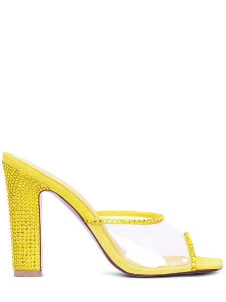 Mules de cristal Andrea Wazen amarillo