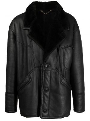 Palton din piele A.n.g.e.l.o. Vintage Cult negru