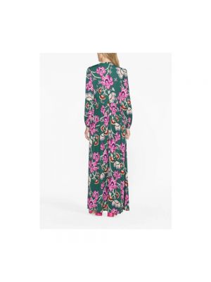 Vestido largo de flores con estampado Diane Von Furstenberg verde