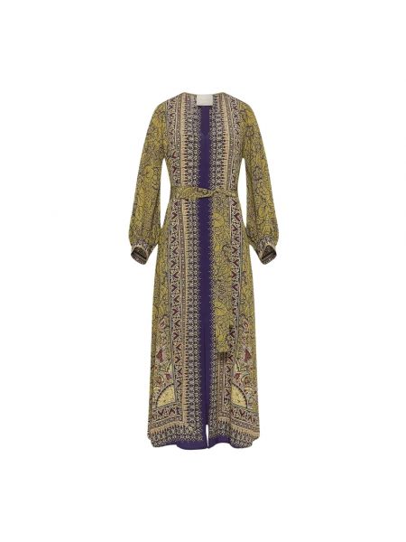Jedwabna sukienka midi z dekoltem w serek Momoni