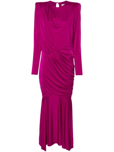 Plisirana večernja haljina Alexandre Vauthier ružičasta