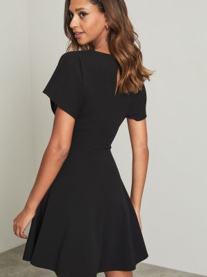 Платье мини с рюшами с коротким рукавом Lipsy черное