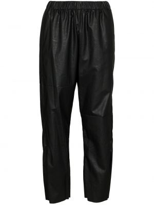 Кожени спортни панталони от изкуствена кожа Mm6 Maison Margiela черно