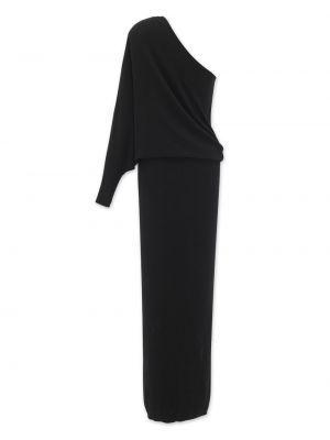 Sukienka z kaszmiru drapowana Saint Laurent czarna