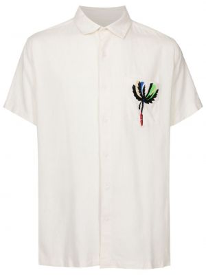 Риза бродирана с джобове Osklen бяло
