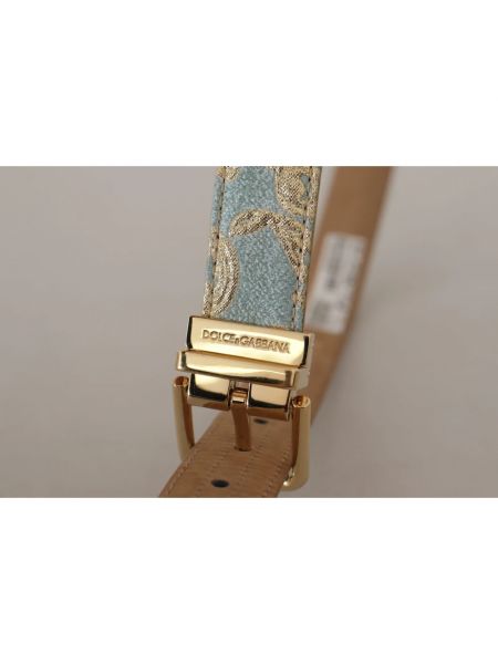 Cinturón de cuero con estampado de tejido jacquard Dolce & Gabbana