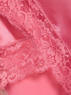 Body de seda de encaje Fleur Du Mal rosa