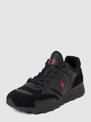 Sneakersy z nadrukiem Polo Ralph Lauren czarne