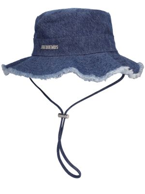 Bavlnená čiapka Jacquemus modrá